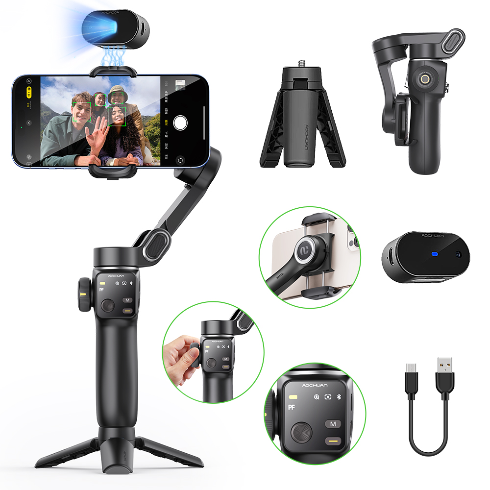Handheld Stabilizer Gimbal - AOCHUAN มือถือ Anti-Shake Gimbal Stabilizer Travel