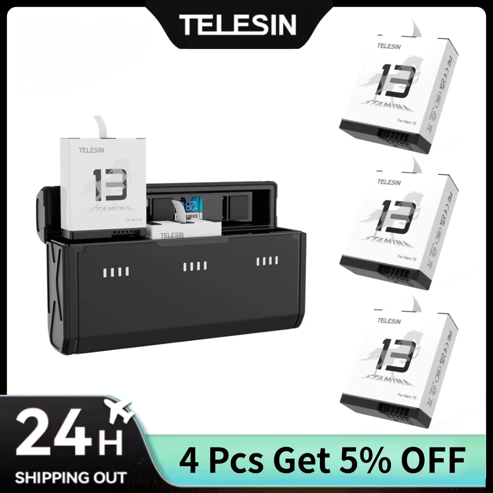 กล่องชาร์จเร็วแบบพกพา TELESIN  - Gopro Action Camera Hero 11 Black บทวิจารณ์และราคา