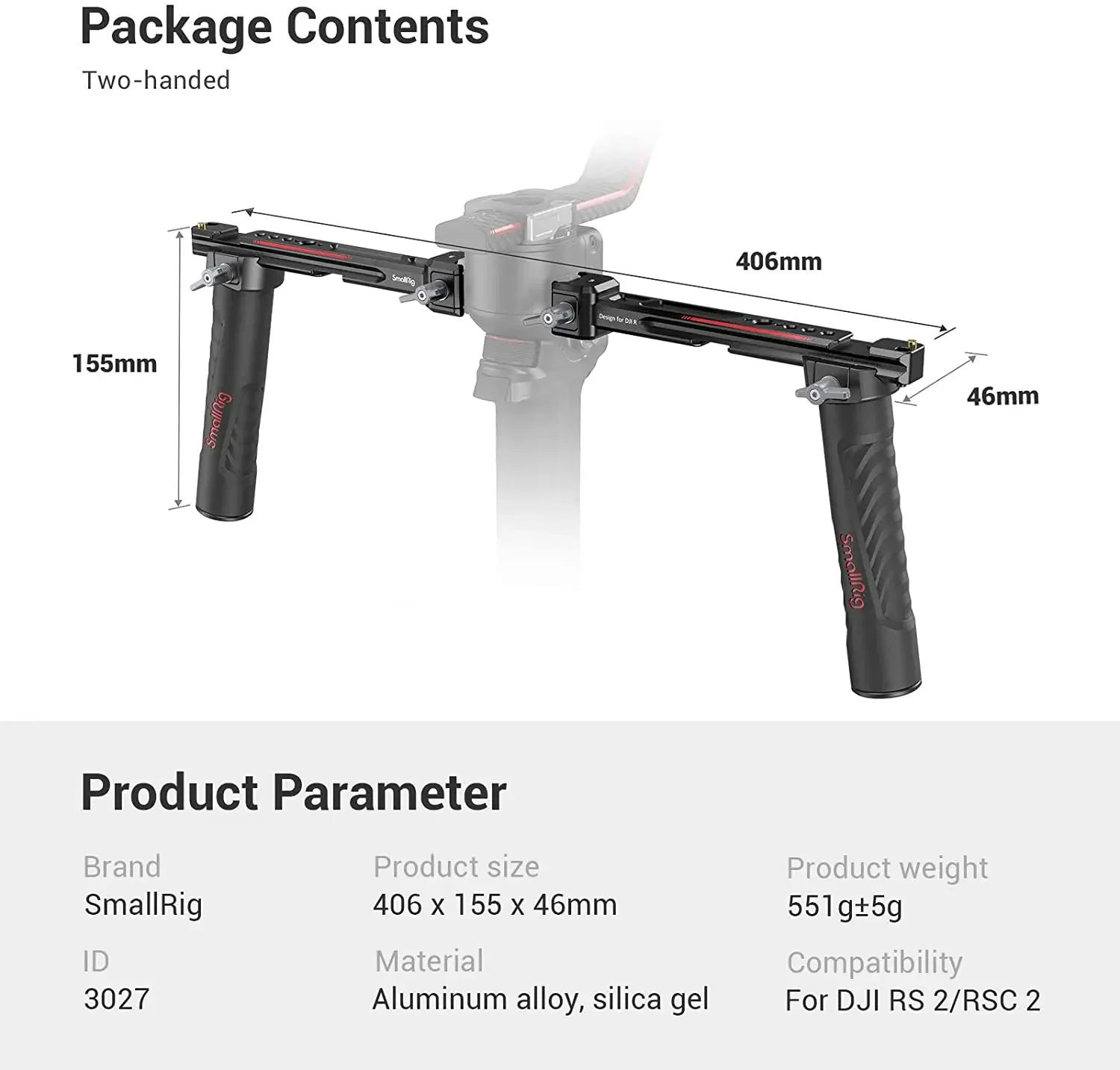 SmallRig 3027 ด้ามจับคู่แบบปรั - Handheld Stabilizer Gimbal บทวิจารณ์และราคา