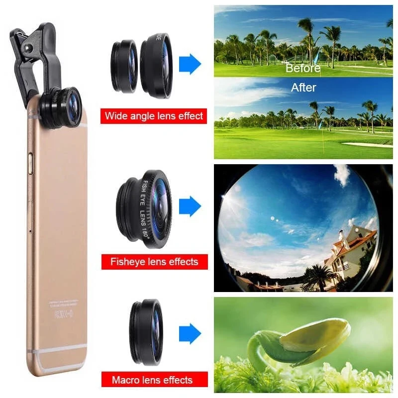 เลนส์กล้อง 3in1 ฟิชอาย มุมกว้า - Photography Zooming บทวิจารณ์และราคา